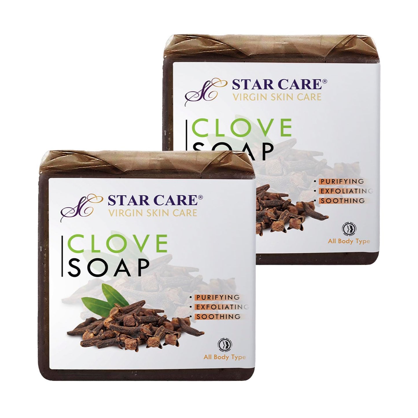 STAR CARE Clove Soap Bar 3.5oz (2 Pack) - Natural Moisturizing Face & Body Cleanser with Clove Essential Oil, Gentle Soap for All Skin Types Beauty & Personal Care STAR CARE