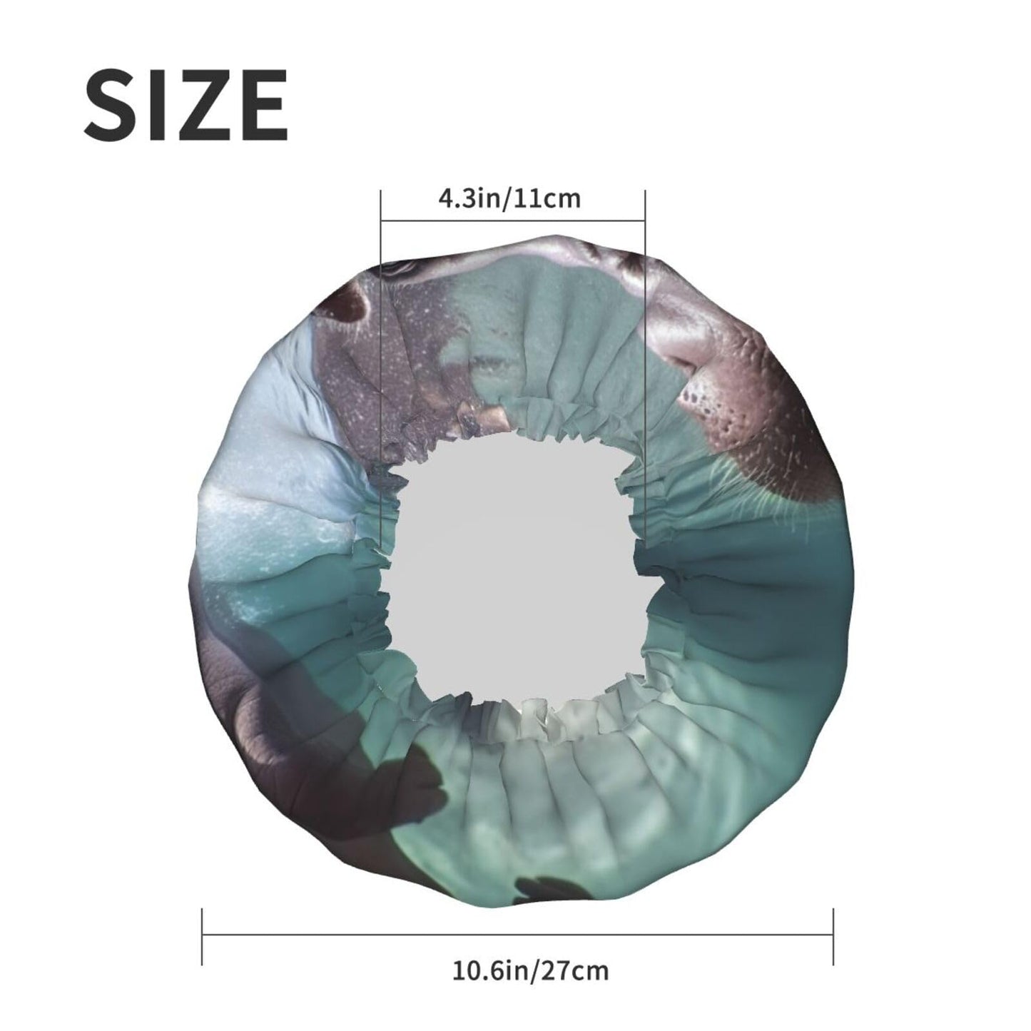 Diving Hippo Shower Cap for Women Men Large Reusable Shower Bonnet Double-Layer Waterproof Bath Caps Elastic Band Hair Hat for All Hairstyles Beauty and Personal Care BWLHJKE