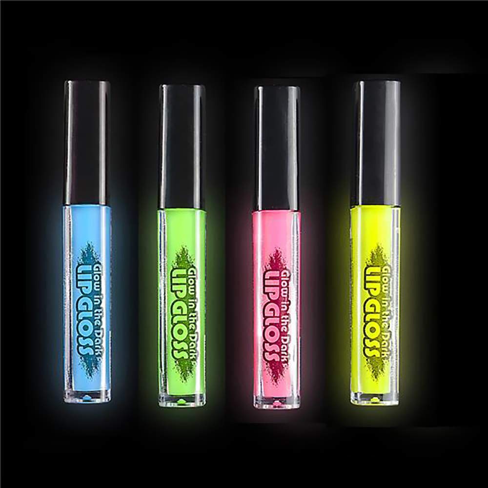 The Dreidel Company Glow in The Dark Lip Gloss, 4 Assorted Color Sticks, 4.25" Inches Beauty & Personal Care The Dreidel Company