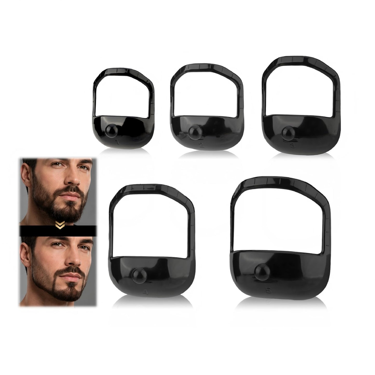 HORWIA 5Pcs Beard Shaper,Goatee Beard Styling Stencils Different Size,Beard Lineup Tool,Precision Goatee Template for Clean Sleek Stylish BeardLines Beauty and Personal Care horwia