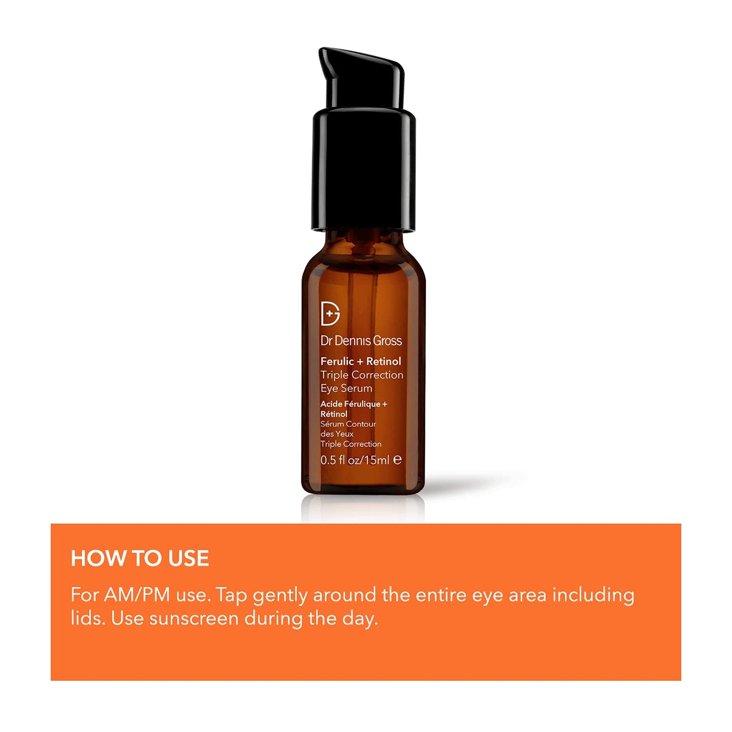 Dr Dennis Gross Ferulic + Retinol Triple Correction Eye Serum: for Wrinkles, Loss of Elasticity, and Rough Texture, 0.5 fl oz Beauty & Personal Care Dr Dennis Gross