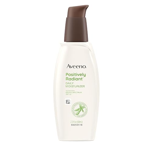 Aveeno Positively Radiant Face Moisturizer with SPF 30 Sunscreen, Hydrating Facial Moisturizer with Soy Extract to Visibly Improve Skin Tone Beauty & Personal Care Aveeno