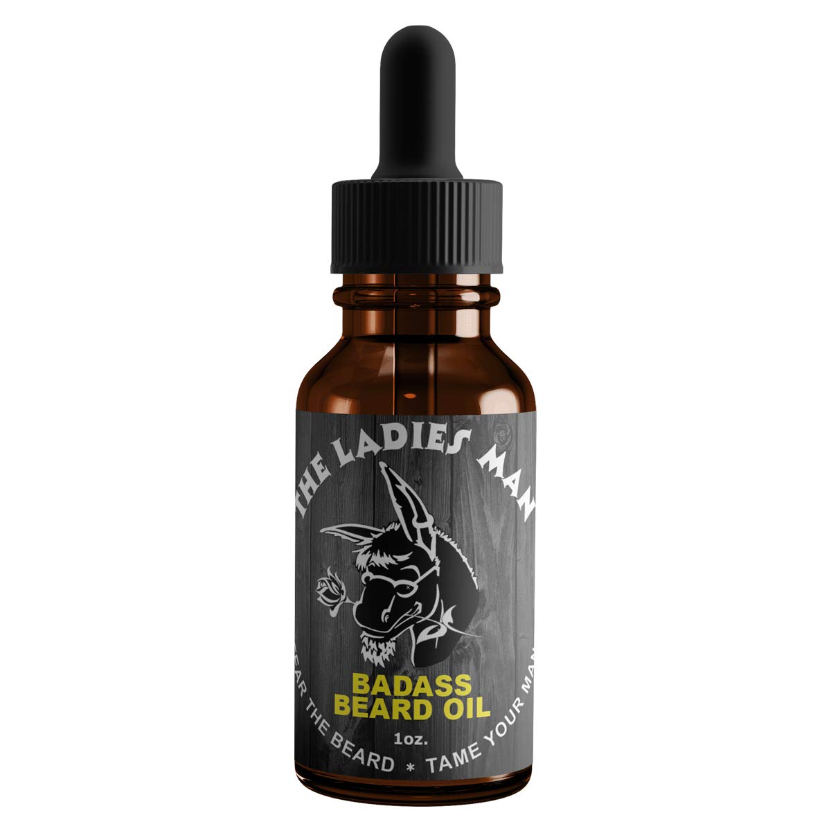 Badass Beard Care Oil for Men - Ladies Man Scent 1 oz - All Natural Argan, Jojoba, Vitamin E - Softens Beard, Reduces Itch, Moisturizes Skin, Promotes Beauty and Personal Care Badass Beard Care