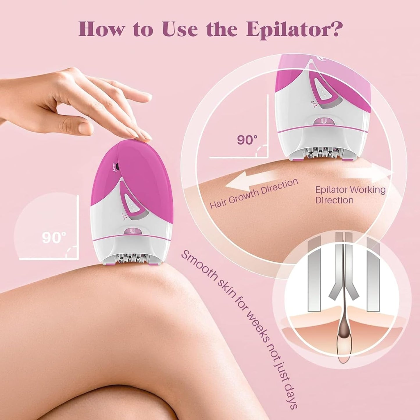 Epilator for Women, Smooth Glide glabrouse Skin epilator Facial Hair Remover with 2 Speed & LED Light, Electric Facial Hair Removal Suitable for Face Beauty and Personal Care Morbex Green