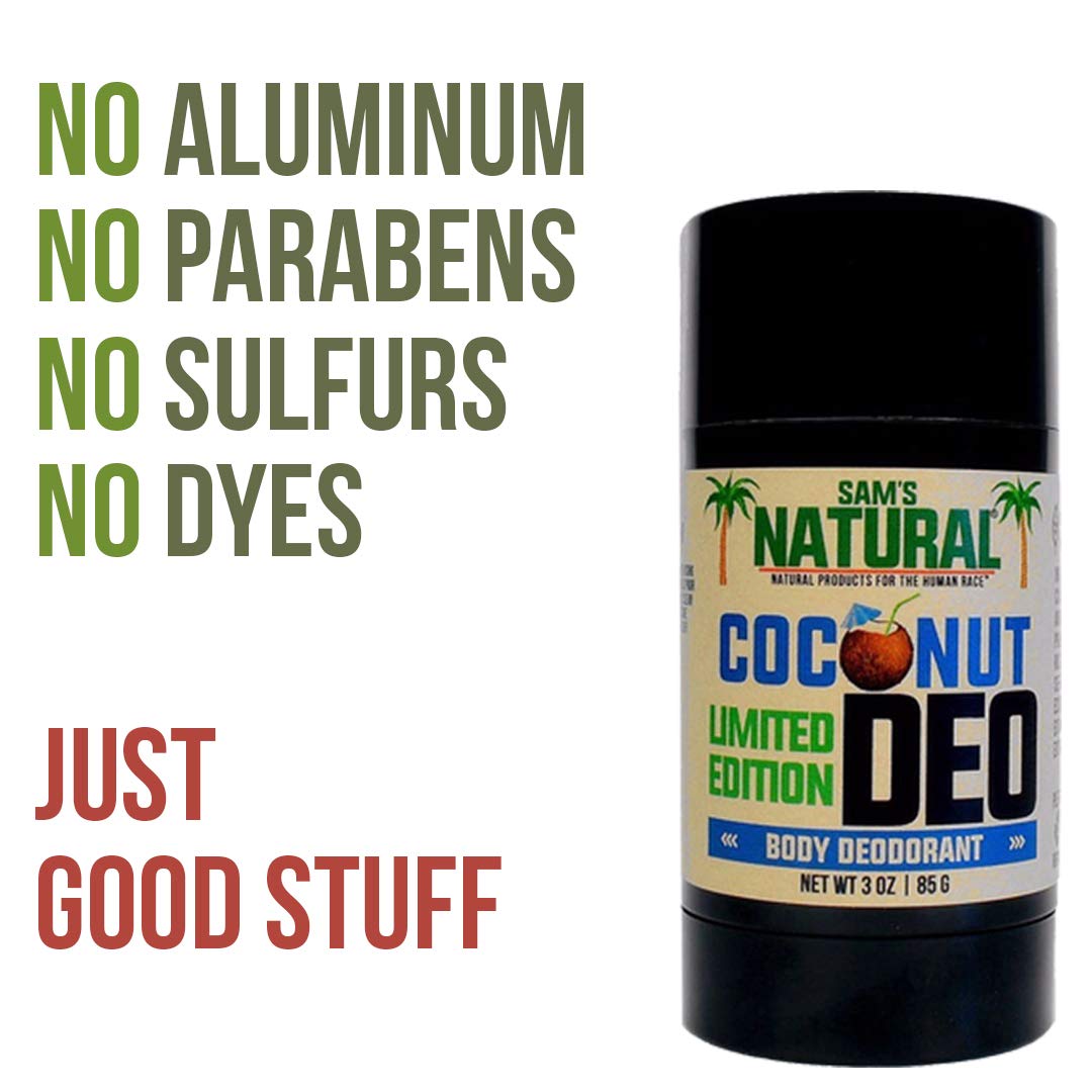 Sam's Natural Deodorant - 3 oz - Holiday Gifts - Stocking Stuffers - Natural - Vegan and Cruelty Free - America's Favorite (Coconut) Beauty and Personal Care Sam's Natural
