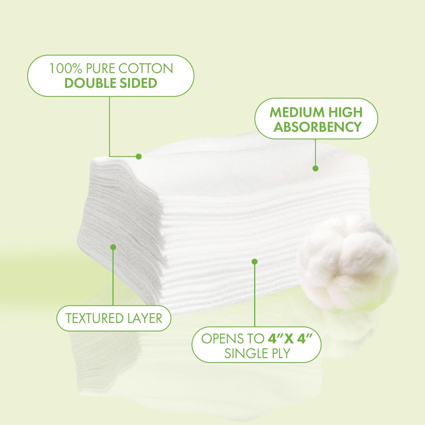 Intrinsics Petite 2x2 Cotton Squares (200 Count) | 4-Ply Cotton Pads for Face & Makeup Removal | Lint-Free Facial Cleansing Pads & Face Pads for Toner Beauty & Personal Care Intrinsics