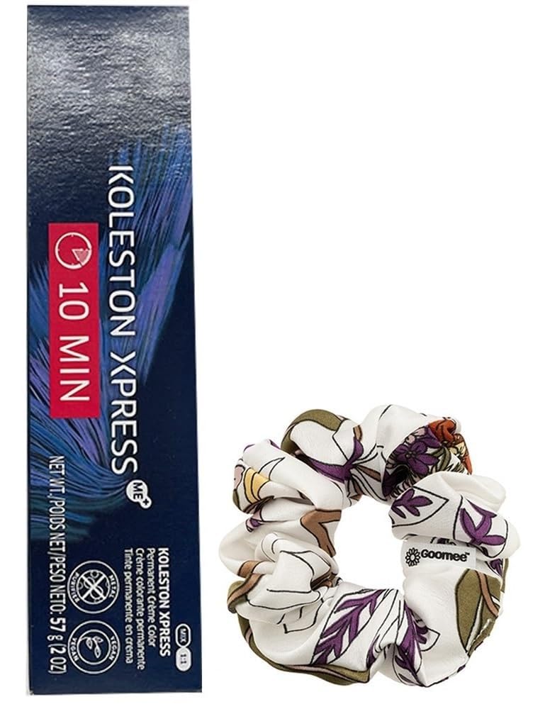 Koleston Xpress 5/1-5/A Light Brown/Ash Permanent Hair Color | Koleston Express 10-Minute Gray Coverage and Goomee Scrunchie (Bundle) Beauty & Personal Care Goomee