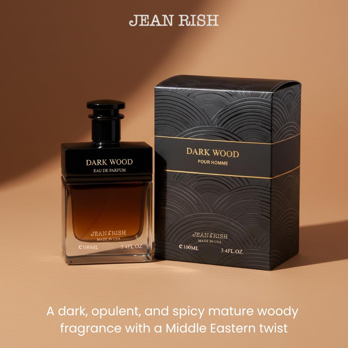 Jean Rish Dark Wood Perfume for Men Eau De Parfum, Long-Lasting Luxury Fragrance, Made In USA - Saffron, Oud, Bergamot Scent - 100ml / 3.4 oz Beauty & Personal Care Jean Rish