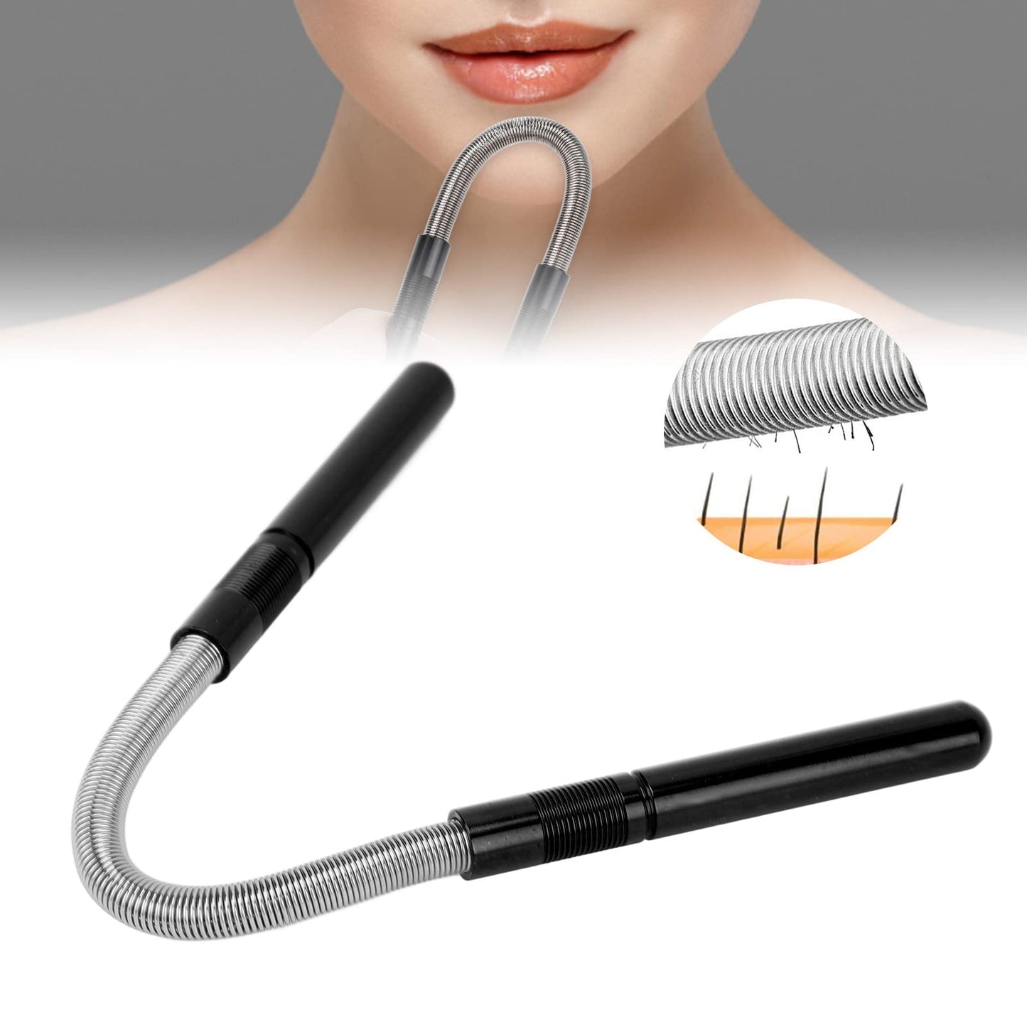 Stainless Steel Hair Remover, 3 Colors, Hair Makeup Threading Tool for Face Upper Lip Chin Cheeks(Black) Beauty and Personal Care Sonew