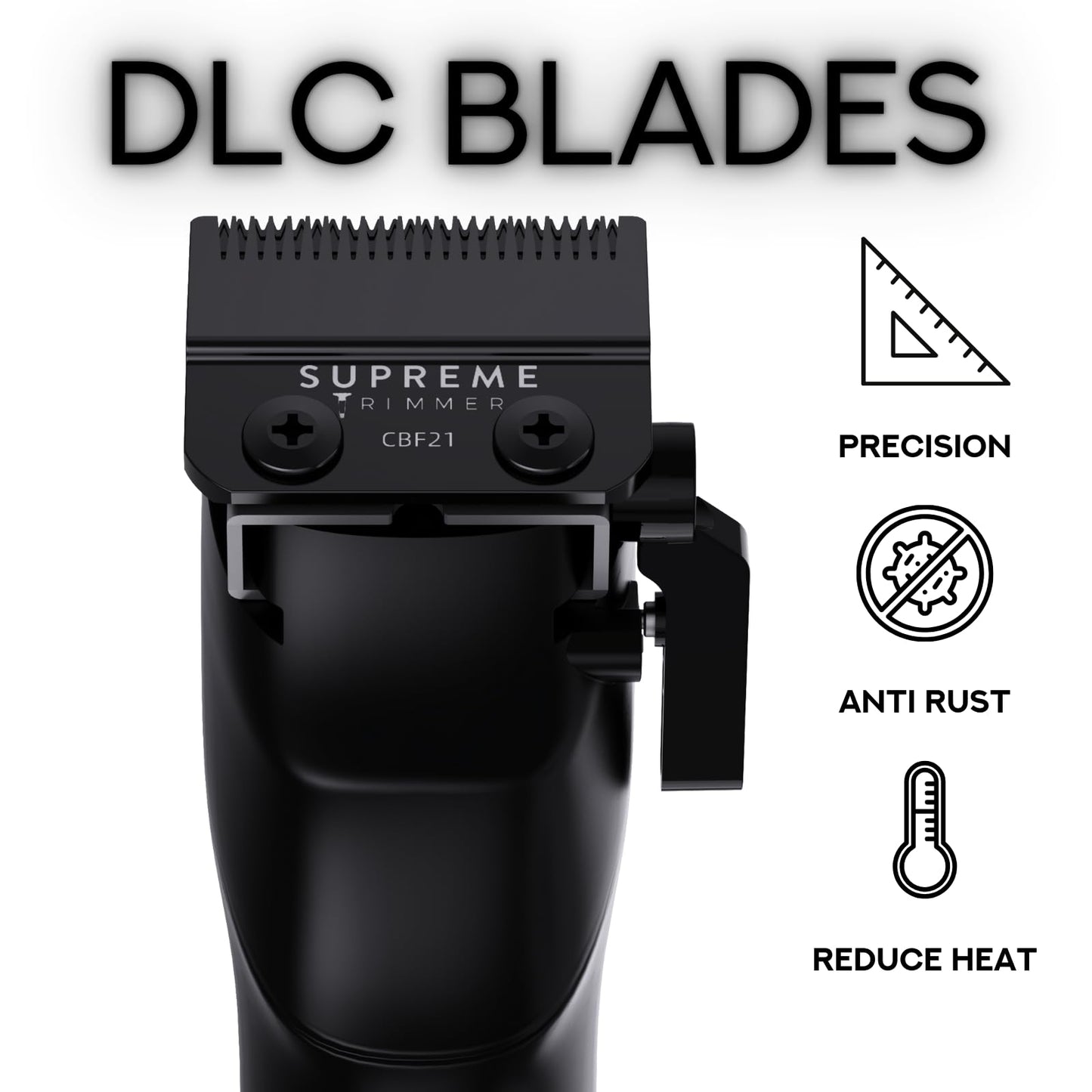 Supreme Trimmer Darkstar 72 Clipper with Magnetic Vector Motor - 180 Min Run Time, 9000 RPM Barber Hair Clipper - Low Noise, Professional Clipper DLC Beauty and Personal Care Supreme Trimmer