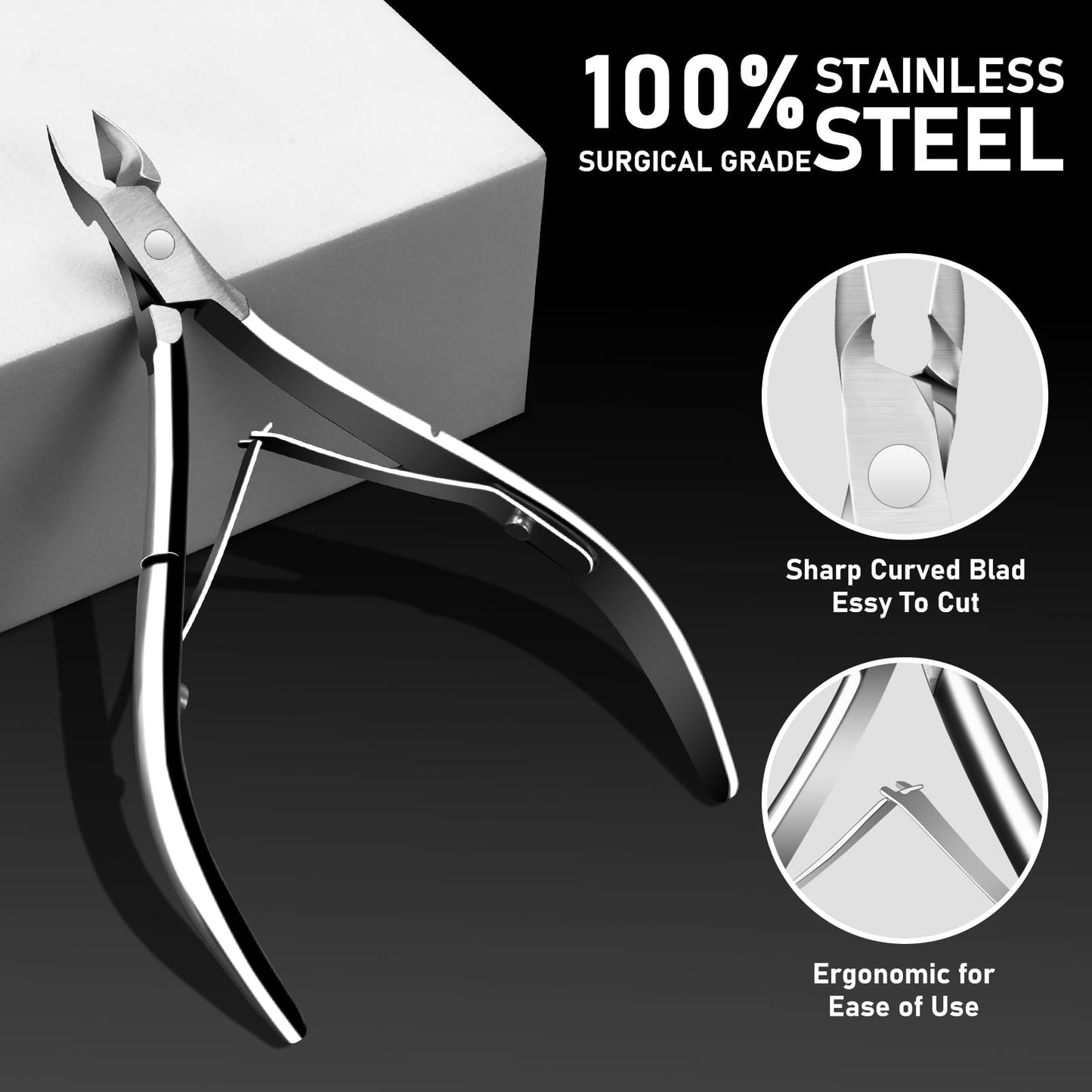 Ingrown Toenail Tool Kit, Ingrown Toenail Removal Kit: Ingrown Toenail Clippers, Ingrown Toenail File and Lifters, Under Nail Cleaner - Professional Beauty and Personal Care KuanStore