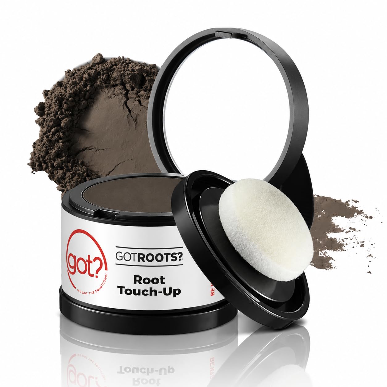 Got? Roots - Root Touch Up Kit for Dark Brown Hair - Temporary Thinning & Gray Cover, Brow Filler, and Pigment Infused Hairline Powder - 0.14 OZ Tub Beauty & Personal Care got? WE GOT THE SOLUTIONS!