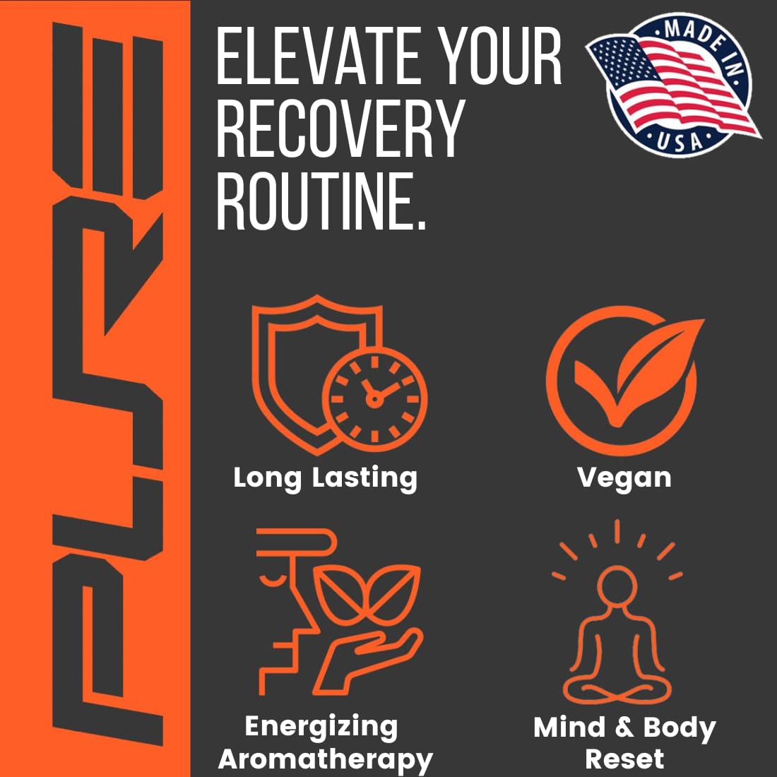 Pure Energizing Sport Shower Steamers - Natural Orange and Tea Tree Essential Oils, Made in USA, Muscle Recovery for Athletes, Gifts for Runners Beauty and Personal Care Pure Athlete