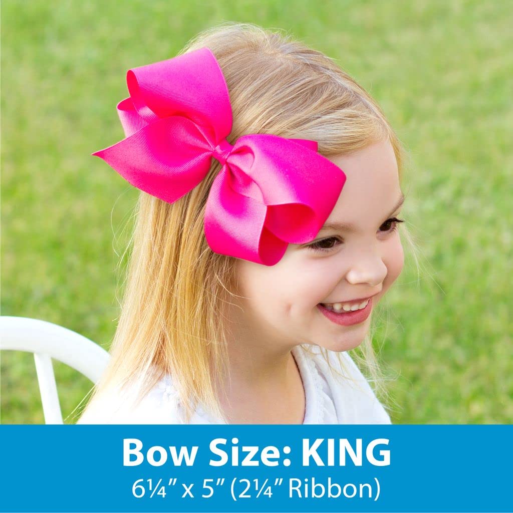 Wee Ones Girls' Plain Wrap Classic Grosgrain Hair Bows on a WeeStay No-Slip Hair Clip, Handmade, King, Pearl Pink Beauty & Personal Care Wee Ones