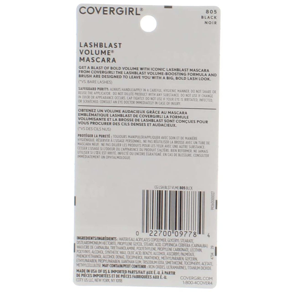 Cover Girl lashblast volume mascara 805 Black .44 fl oz