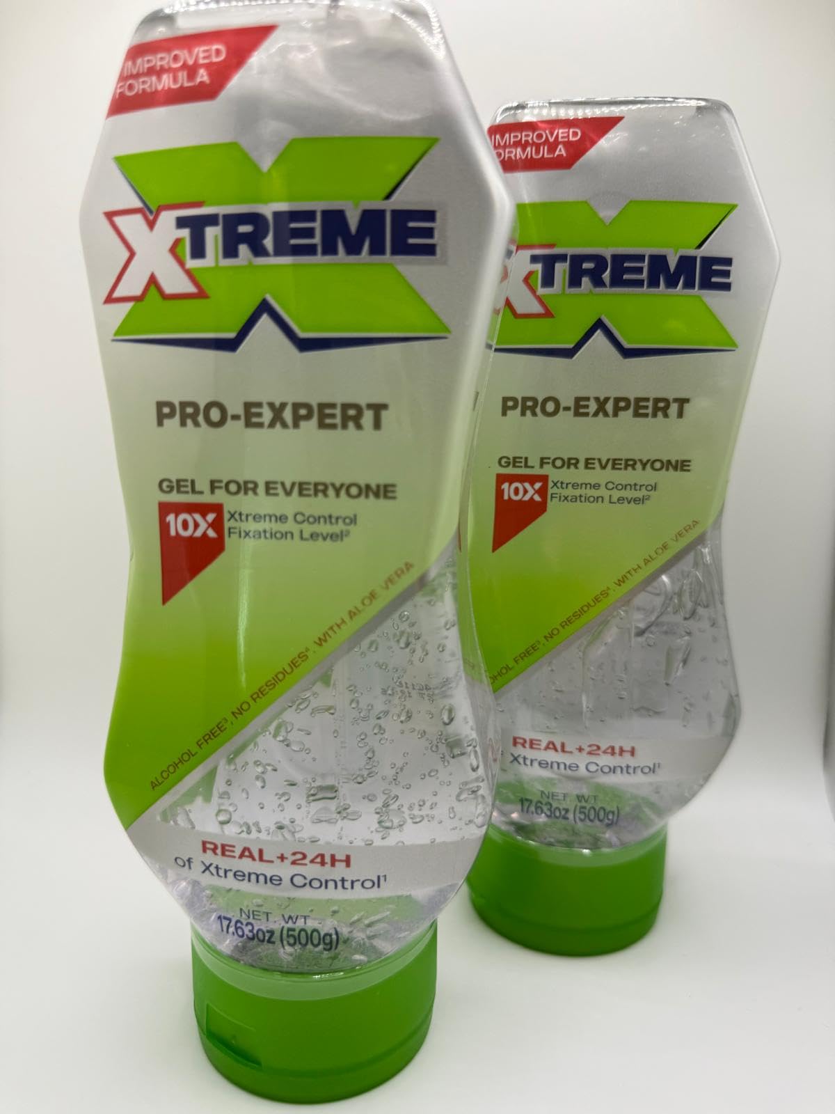 Xtreme Pro-Expert Clear Styling Hair Gel, Alcohol Free, Squeeze Bottle 17.63 Oz (2 Pack) Beauty & Personal Care Xtreme