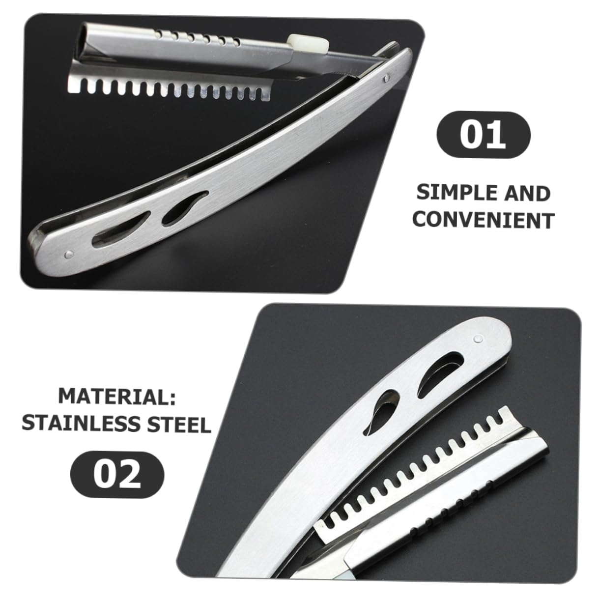 NIYANGLE Stainless Steel Manual Shaver Blade Holder for Men Barber Razor Blades Stand Sturdy Metal Shaving Supply Compatible Manual Razors Beauty and Personal Care NIYANGLE