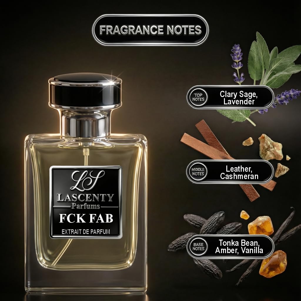 LaScenty FCK FAB Inspired by F. Fabulous, Leather Vanilla Tonka Perfume and Cologne for Men and Women, Long Lasting Intense Fragrance with Strong High Beauty & Personal Care LaScenty