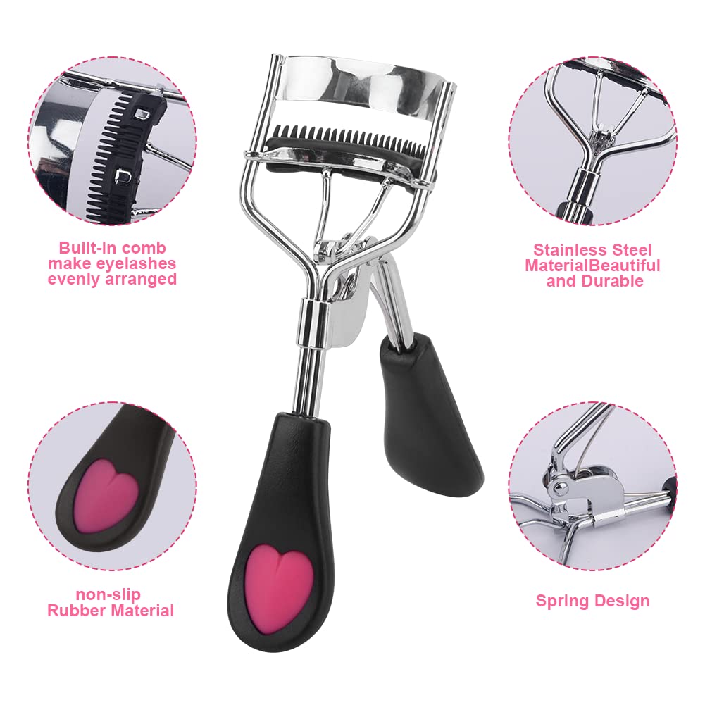 14 Pc Eyelash Set, 3 in 1 Eyelash Curler with Comb & Brush, Refill Pads & Applicator Tool Beauty & Personal Care CfoPiryx