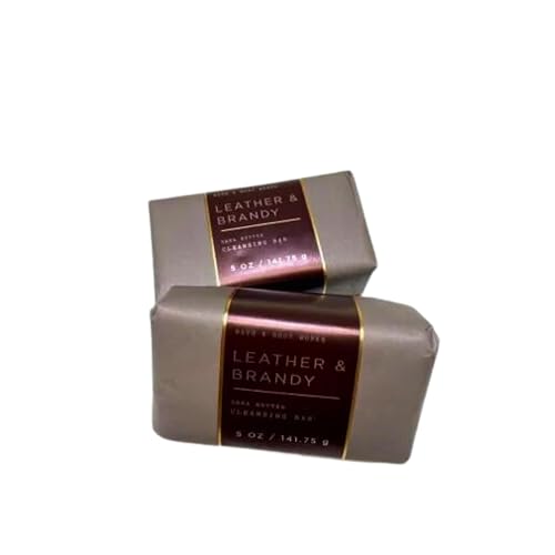 Bath & Body Works Cleansing Bar, Sets of 2 Bars, Each Bar 5oz (Leather Brandy) Beauty & Personal Care Bath & Body Works