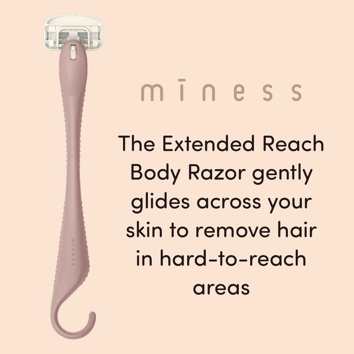 Kai Miness Extended Reach Body Razor, Gentle Beauty Groomer for Hair Removal, Ideal for Shaving in Hard-to-Reach Areas, Japanese Steel Removes Body Beauty and Personal Care Kai Beauty