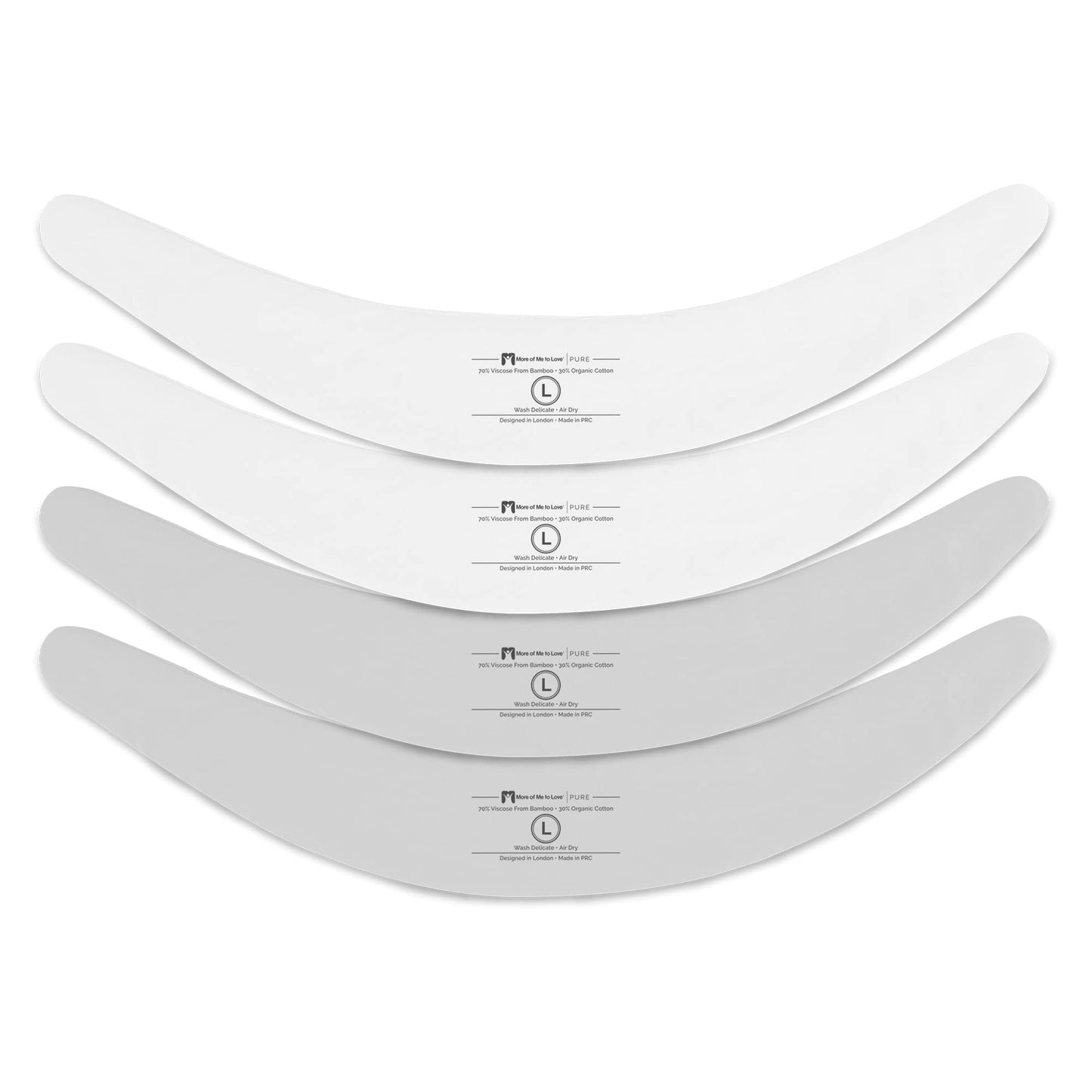 More of Me to Love Organic Cotton Tummy Liner 4-Pack (2 x Pearl White and 2 x Stone Gray) (Medium) Beauty and Personal Care More of Me to Love