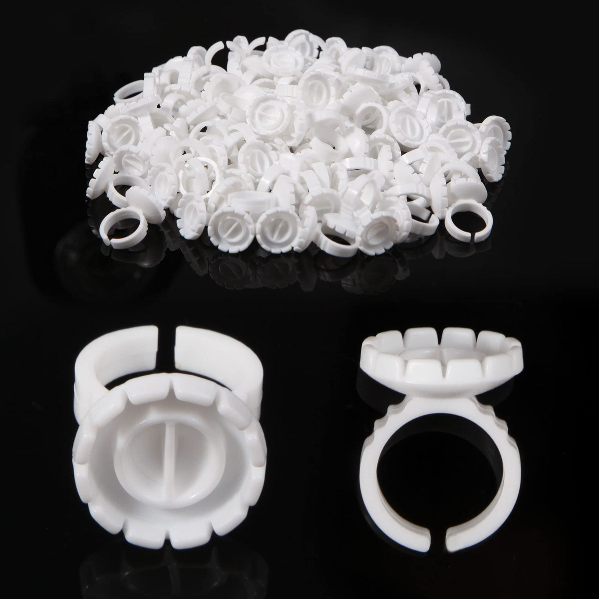 Burboeiy 100PCS Lash Rings for Eyelash Extensions - Smart Glue Cups with Eyelash Glue Holder Beauty & Personal Care Burboeiy
