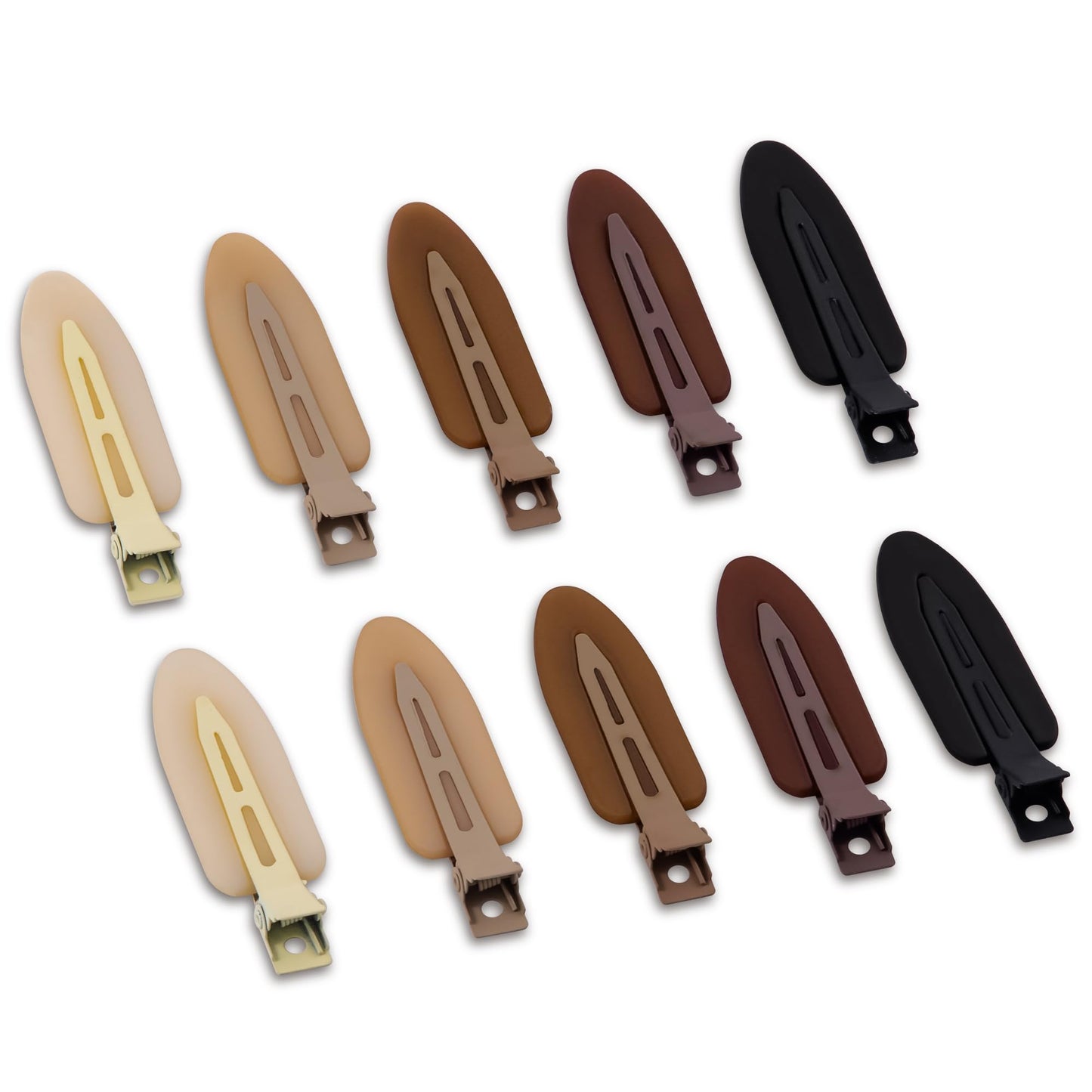 Cptots 10 Pcs Creaseless No Crease No Bend Flat Hair Clips For Styling Non Slip Makeup Clips For Women Salon Hairstyle,Matte Black Brown Beige Beauty and Personal Care Cptots
