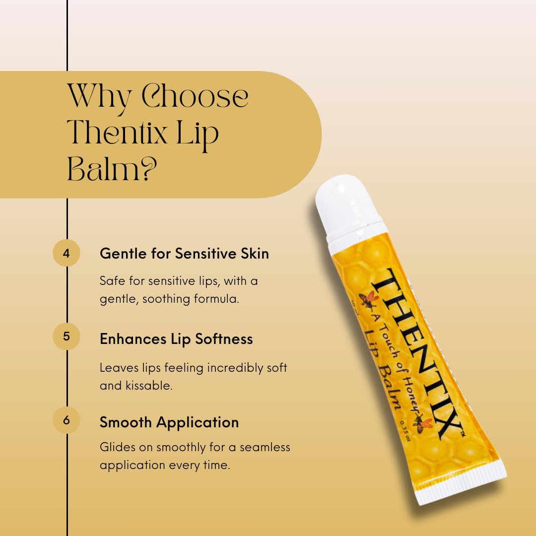 Thentix Lip Balm, 10ml (.35oz) - Hydrating & Soothing, Made with Beeswax Beauty and Personal Care Thentix