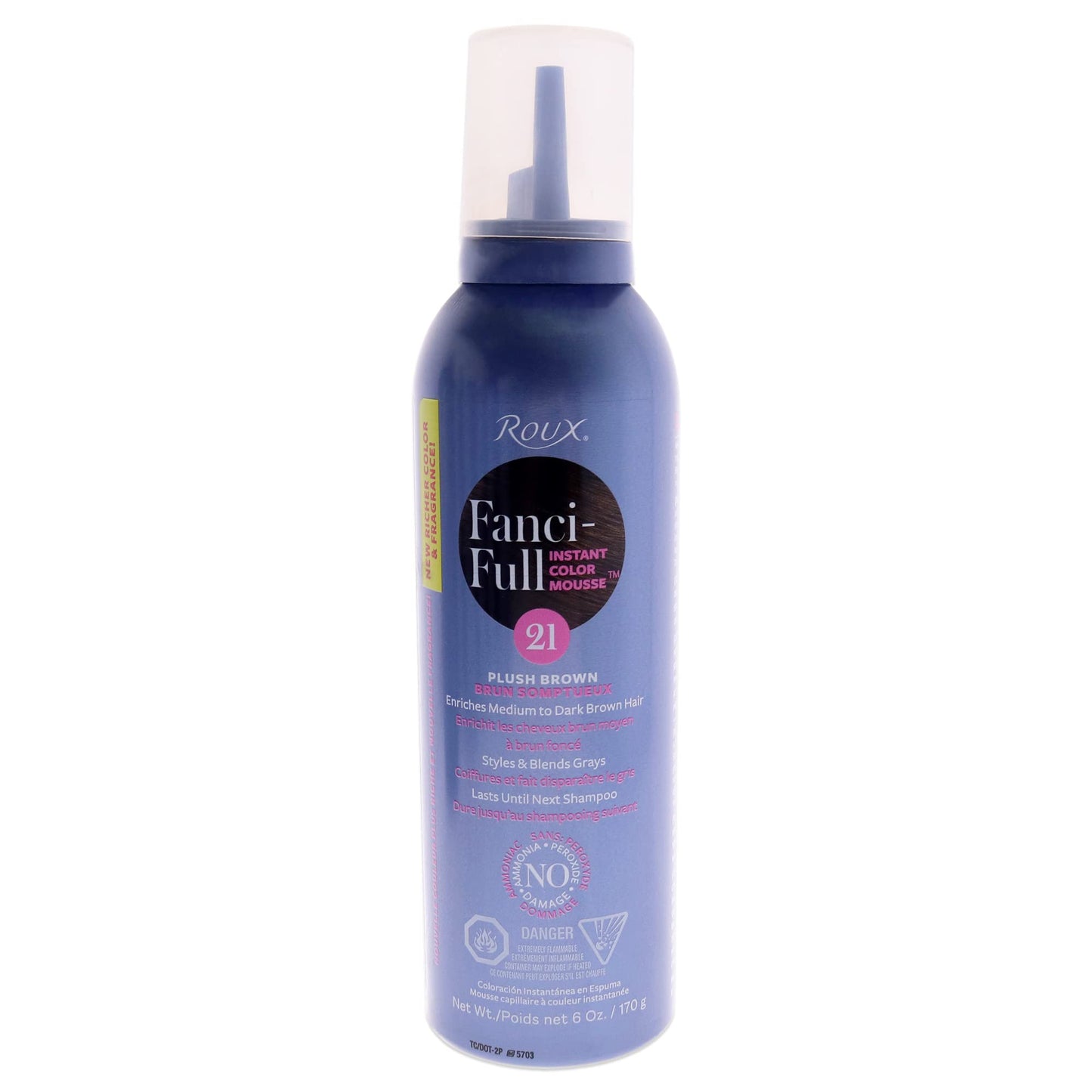 Fanci-Full Instant Color Mousse by Roux, 21 Plush Brown, Temporarily Enriches Medium to Dark Brown Hair, 6 Fl Oz Beauty & Personal Care Roux