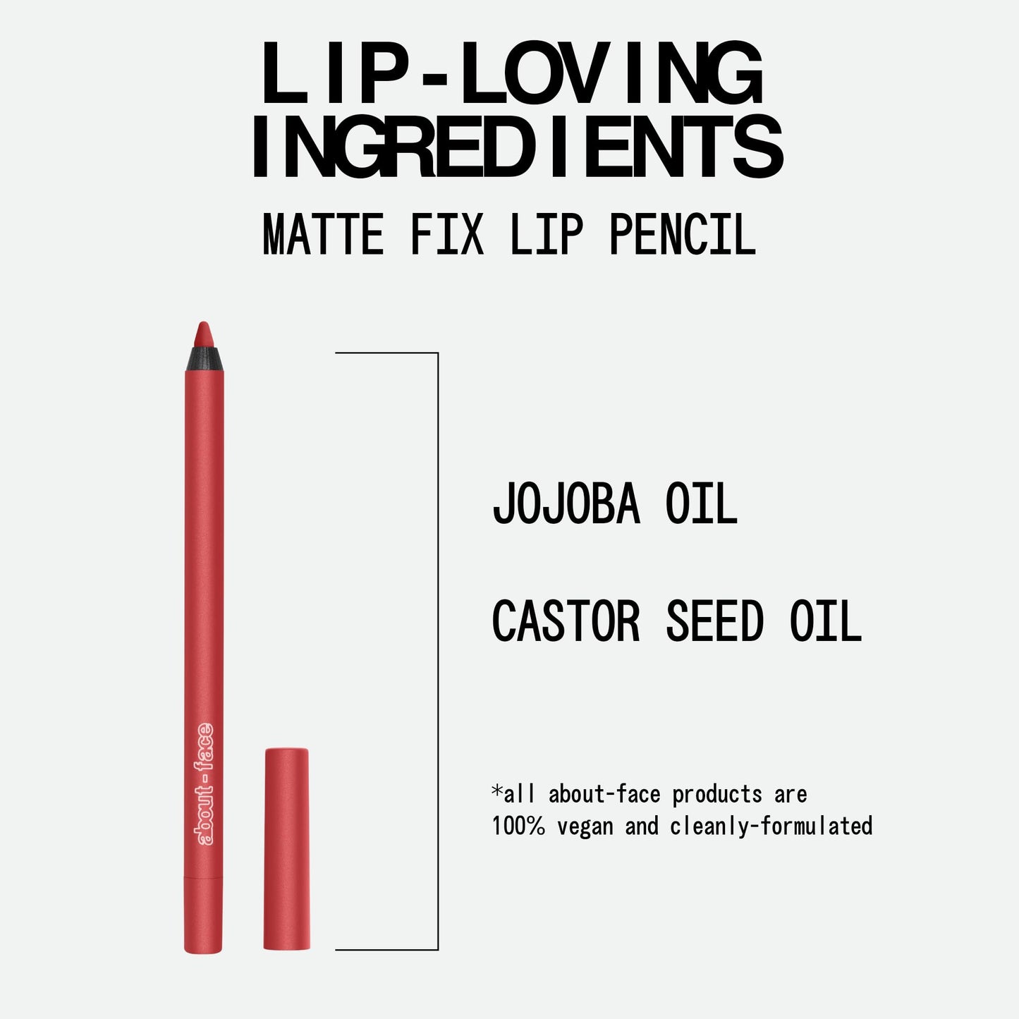 about-face Matte Fix Lip Pencil Sound The Alarm - Long-Wear, Creamy Matte Lip Liner with Hyaluronic Acid & Vitamins C & E - Vegan, Cruelty-Free, Clean Beauty & Personal Care aboutface