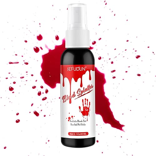 Halloween Blood Splatter Fake Blood Washable Spray, Bloody Fake Blood for Costume Zombie Vampire and Monster Dress Up Cosplay, Fake Blood Spray is Beauty & Personal Care Valleylux