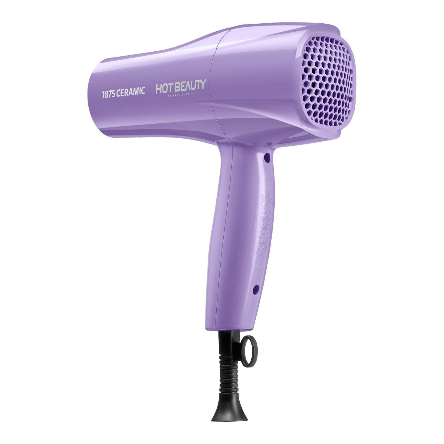 Hot Beauty 1875 Ceramic Hair Dryer, Powerful Fast Drying, Multi-Setting with Comb Attachment, Additional Detangler Included, Slide Bar Switch, Compact Beauty and Personal Care Hot Beauty