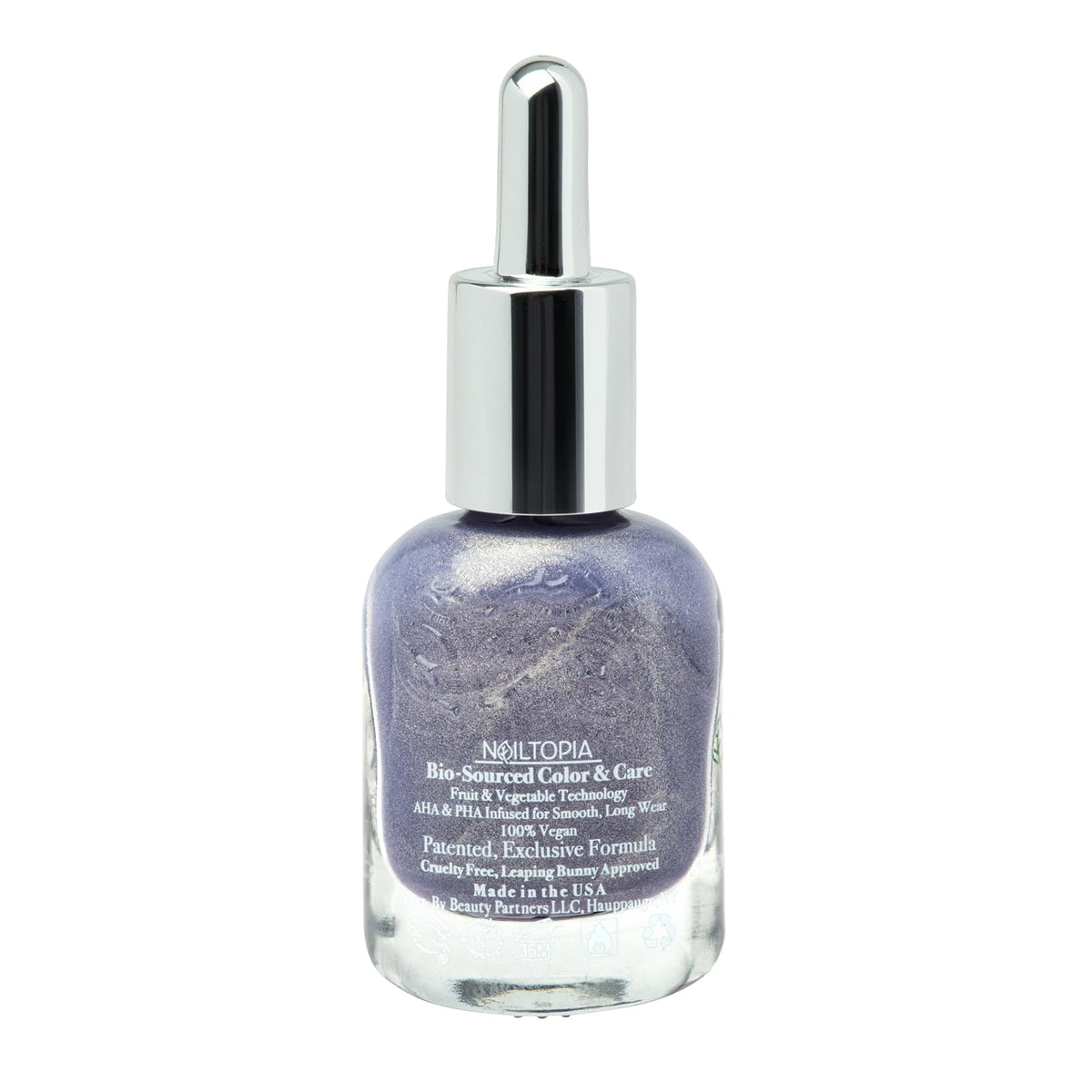 Nailtopia - Plant-Based Chip Free Nail Lacquer - Non Toxic, Bio-Sourced, Long-Lasting, Strengthening Polish - Stay Inspired (Medium Purple With Gold