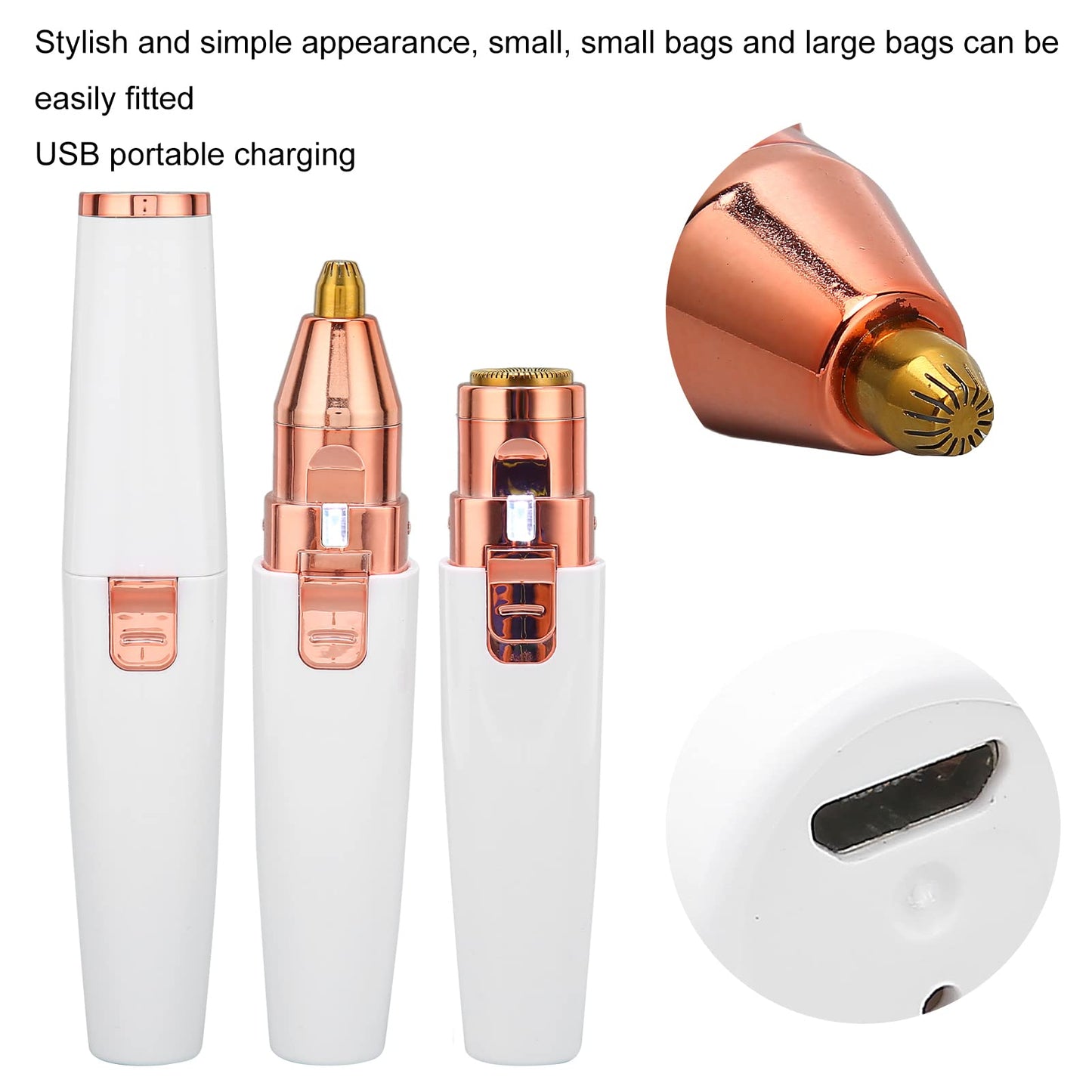 Hair Remover for Women,Rechargeable Eyebrow Trimmer & Hair Remover 2 IN 1 Eyebrow and Painless Hair Remover Eyebrow Lips Body Hair Removal for Women Beauty and Personal Care ZJchao