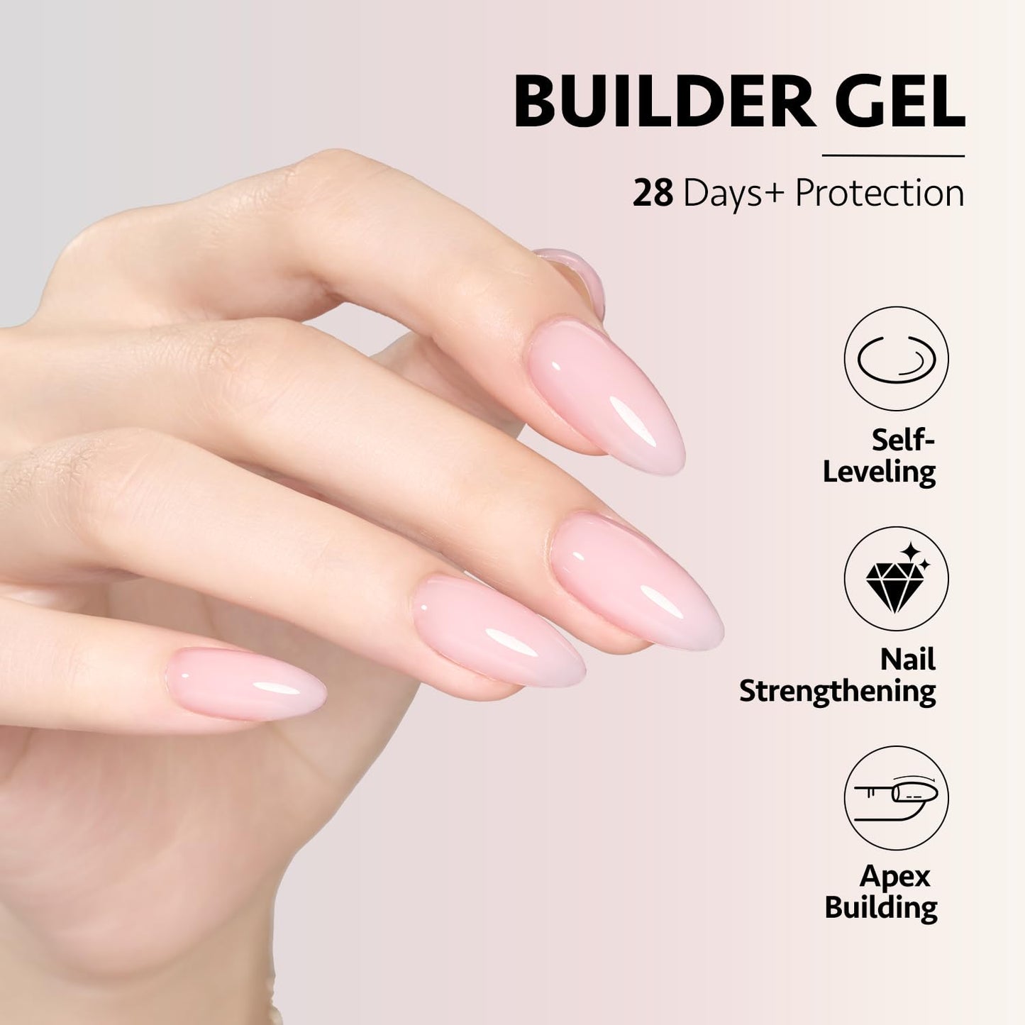 GAOY 6 Colors Builder Gel Set for Nails, Milky White Pink Nude Sheer Jelly Nail Strengthener, Soak Off Nail Extension Hard Gel, Yummy Jelly, Base Coat Beauty and Personal Care GAOY