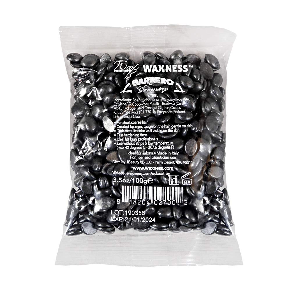 Waxness Barbero Steel Hard Wax Beads Sample Size 3.5 oz (100 g) - Stripless Hard Wax for Men’s Grooming, Effective on Coarse Hair, Smooth Application Beauty and Personal Care Waxness