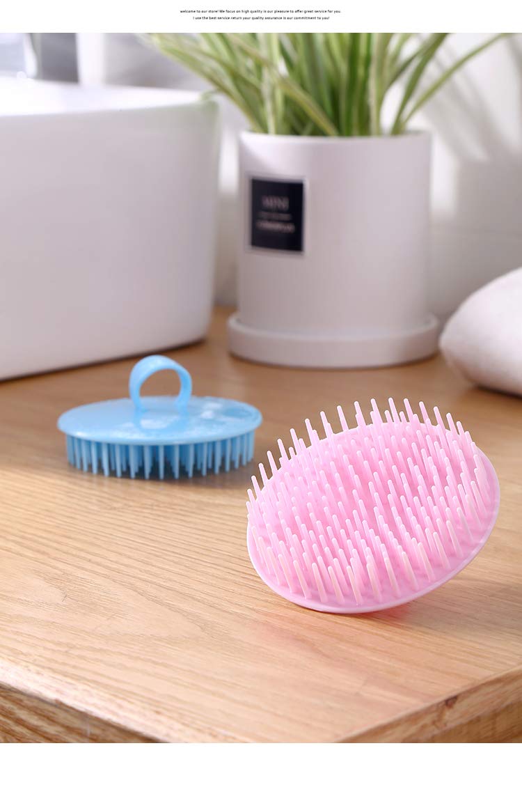 Aroveea Hair Scalp Brush Dandruff Cleaning Brush Shower Scalp Shampoo Brush Scalp Massager Pack of 4(Blue and Pink) Beauty & Personal Care Aroveea