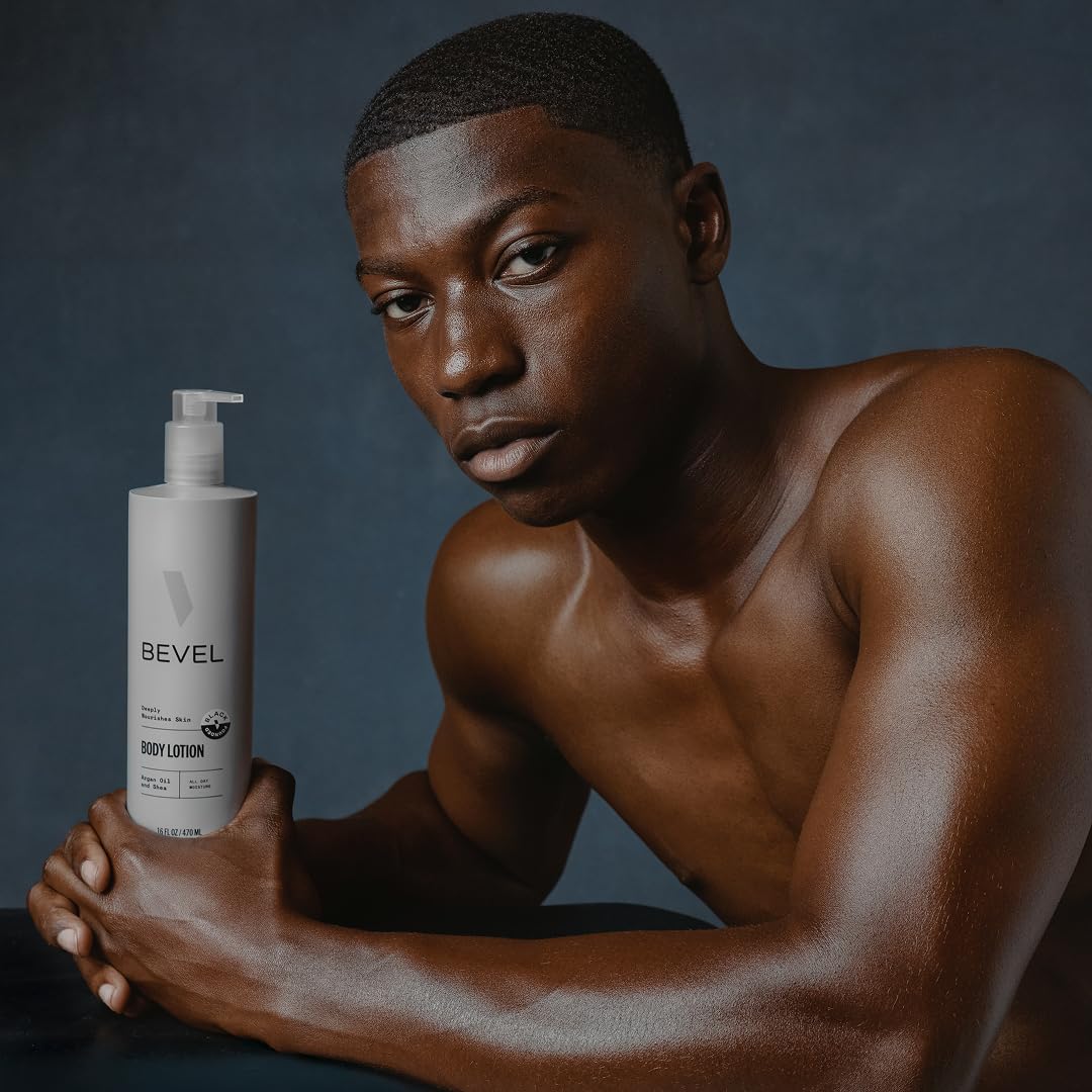 Bevel All Day Body Lotion for Men with Shea Butter and Argan Oil, Lightweight Formula Softens and Smoothes Skin, 16 Oz (Packaging May Vary) Beauty & Personal Care Bevel