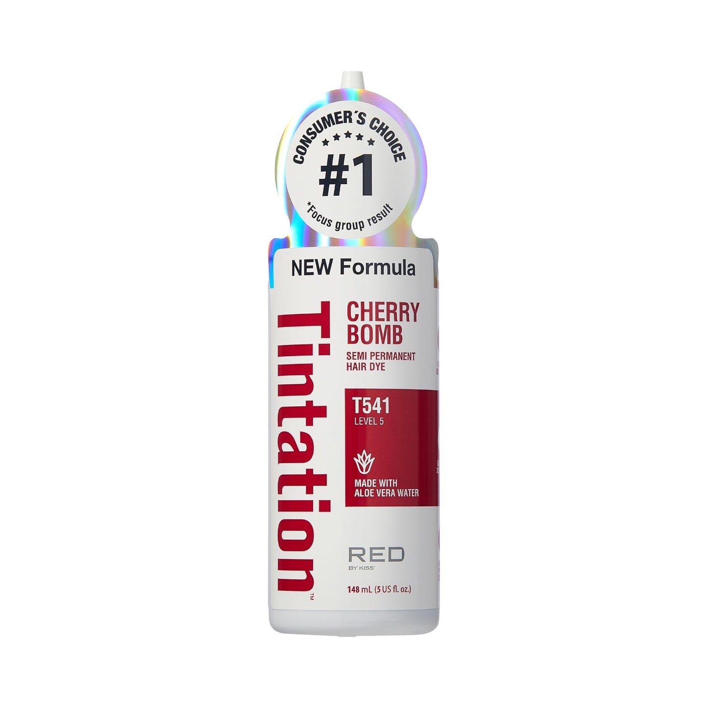 Red by Kiss Tintation Semi-Permanent Hair Color, Aloe Vera Water Based, Argan Oil, Olive Oil, Collagen & Keratin, Long-Lasting Color Dye (Cherry Bomb Beauty & Personal Care Red By Kiss