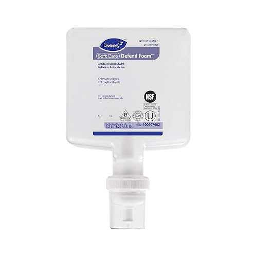 Diversey 100907902 Soft Care Defend Foam Antibacterial Handwash, Commercial formula with Chloroxylenol PCMX for IntelliCare Dispenser, Fragrance-Free Beauty & Personal Care Diversey