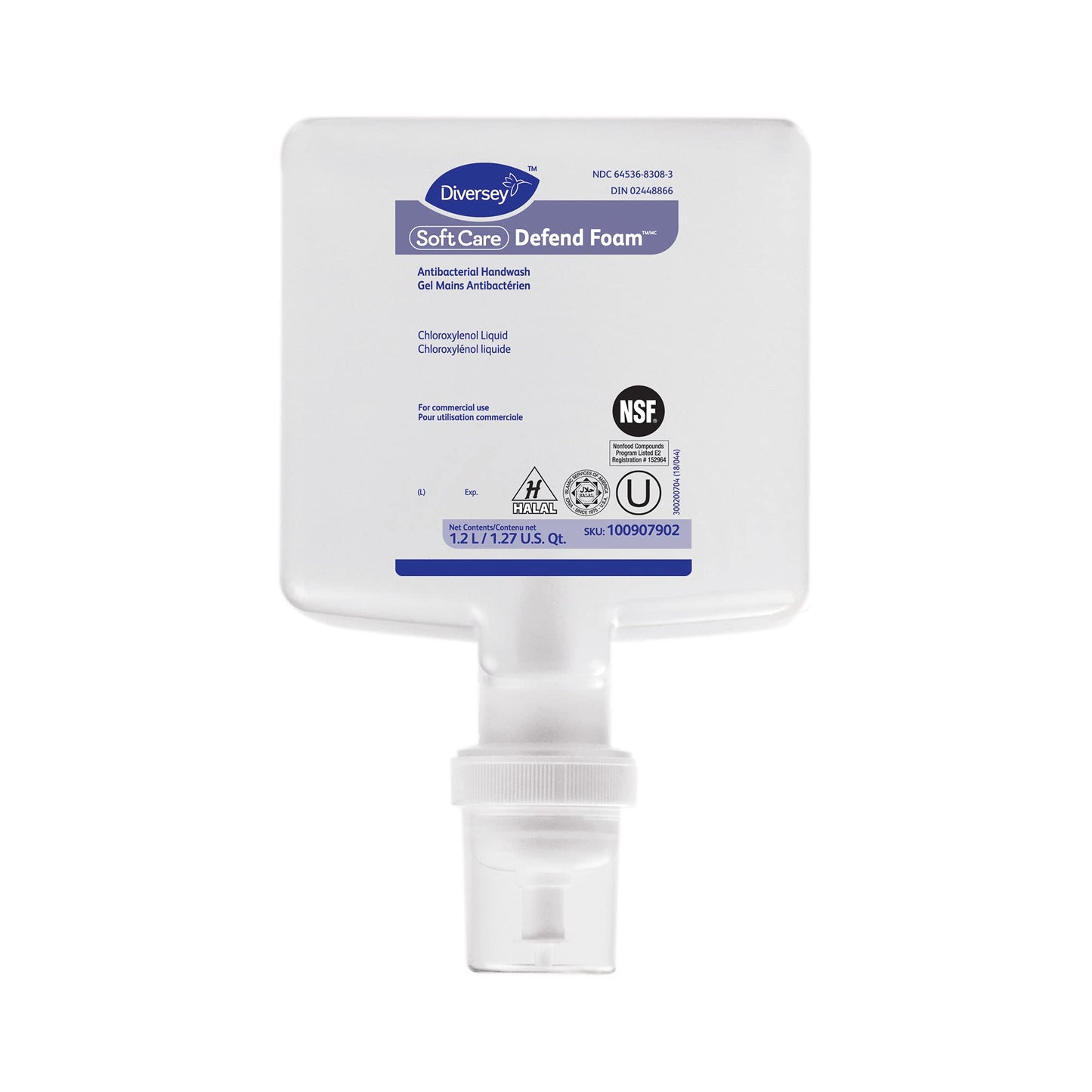 Diversey 100907902 Soft Care Defend Foam Antibacterial Handwash, Commercial formula with Chloroxylenol PCMX for IntelliCare Dispenser, Fragrance-Free Beauty & Personal Care Diversey