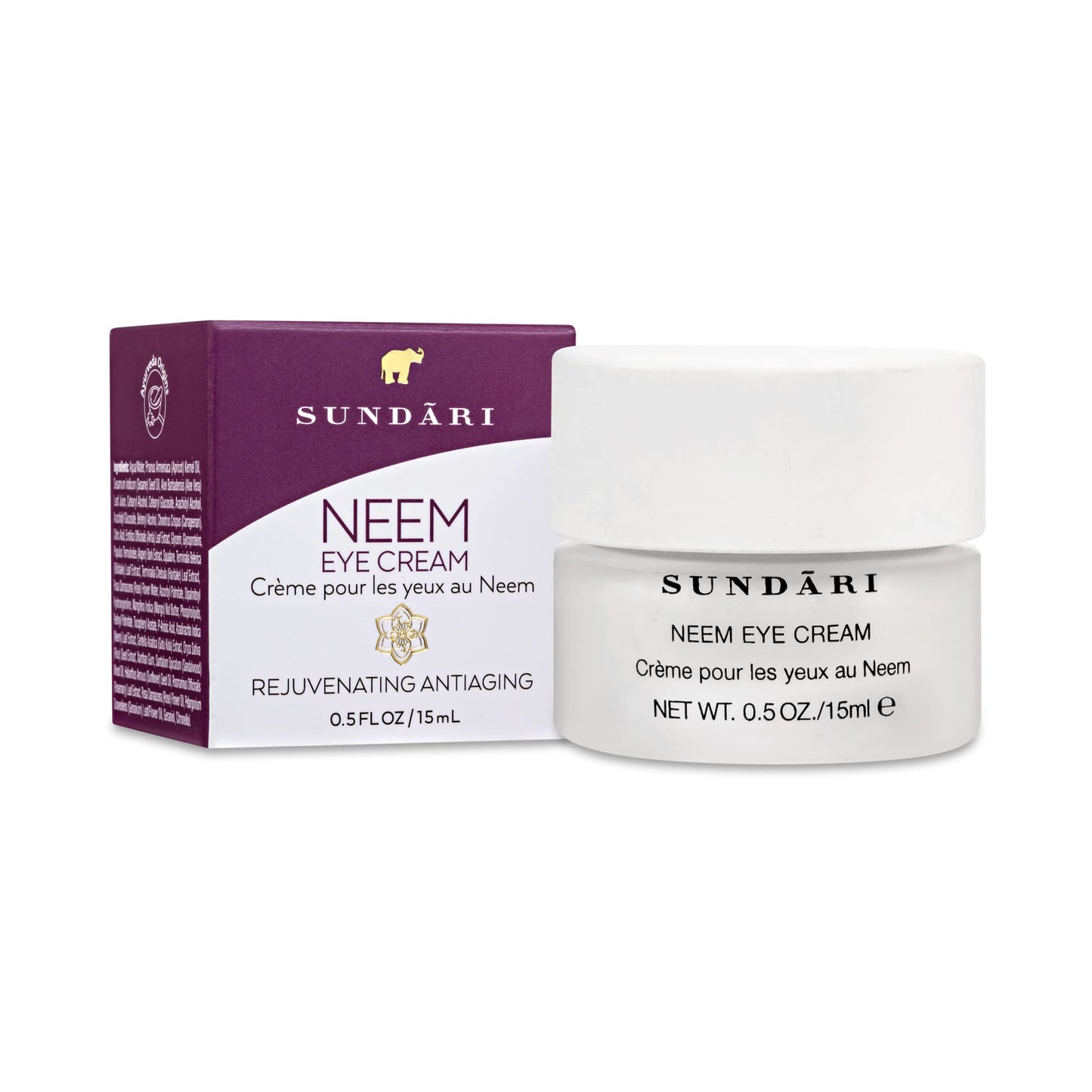 SUNDARI Neem Eye Cream, 0.5 Fl Oz, Lightweight Under Eye Cream, Reduces Puffiness, Dark Circles & Firms Delicate Skin, Nourishing and Soothing Beauty & Personal Care SUNDARI