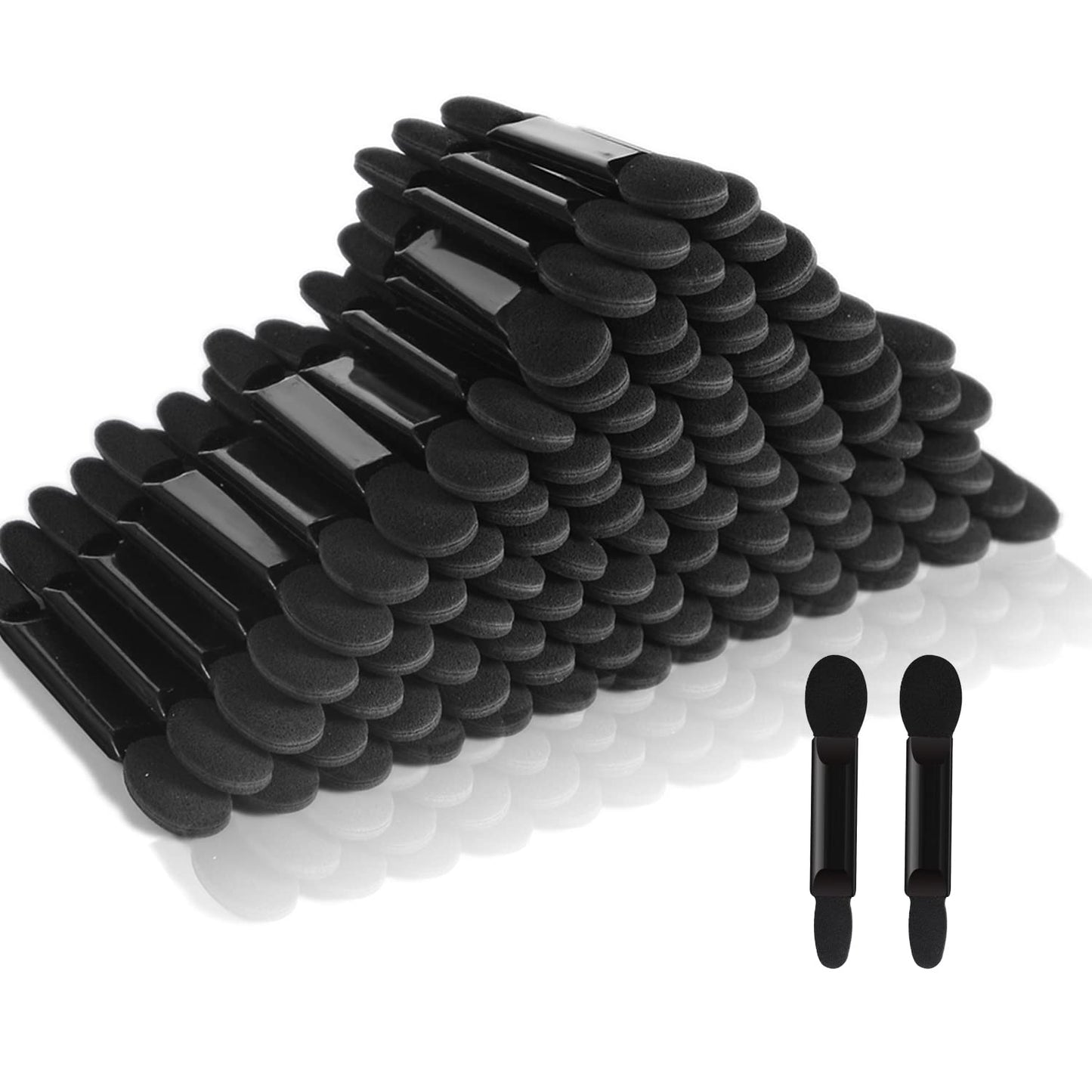 Deksias Disposable Dual Sided Eye Shadow Sponge Applicator Oval Tipped Eyeshadow Brushes Makeup Applicators (50PCS, black) Beauty & Personal Care Deksias