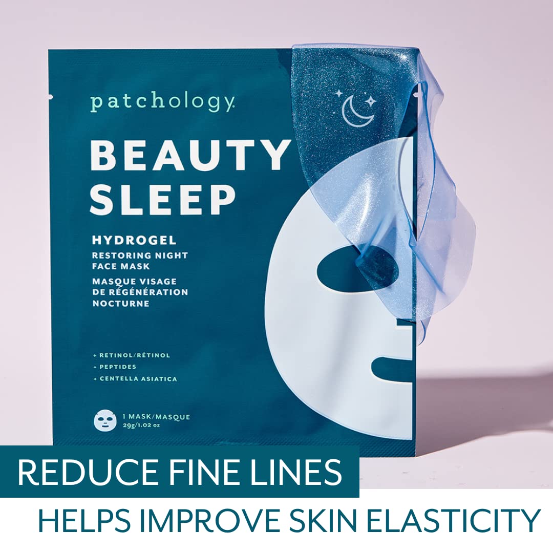Patchology Hydrogel Face Mask with Retinol and Peptides Beauty Sleep - Gel Face Mask for women and men to reduce fine lines, and hydrate skin. 1 Beauty & Personal Care Patchology