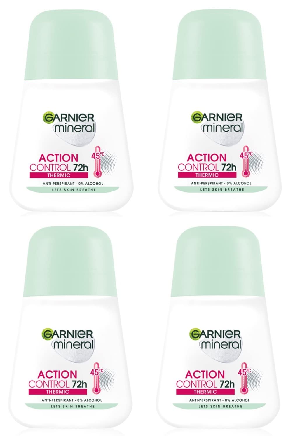 (Pack of 4) Garnier Mineral Action Control Thermic Anti-perspirant Roll On for Women 4x50ml Beauty and Personal Care Garnier