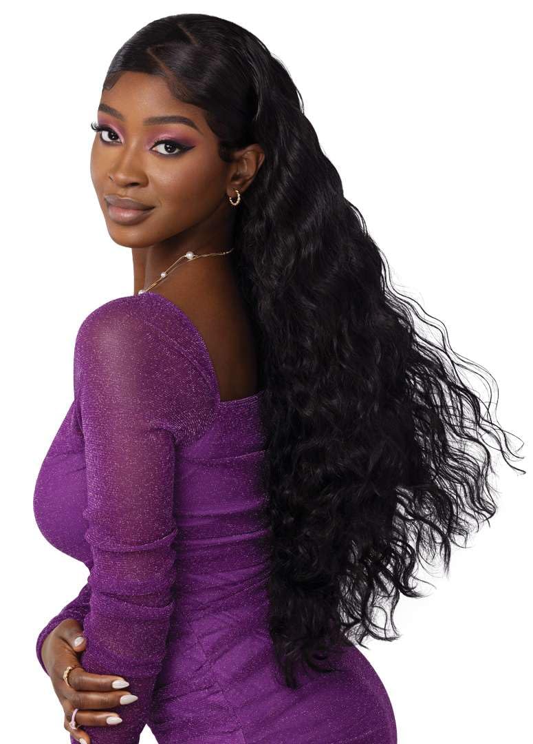 Outre Lace Front Wig - Perfect Hair Line 13X4 - Swoop Series - Swoop 7 (JET BLACK 1)