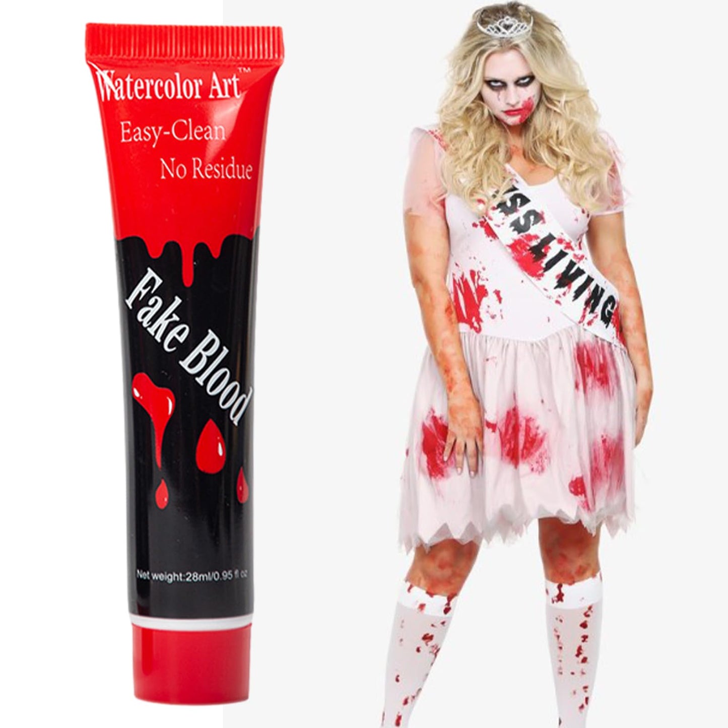 Funny Halloween Artificial Fake Blood, Cosplay Prop, Halloween Simulation Plasma for Home, can be applied to your face, arms, or body to create Beauty & Personal Care DSOPV