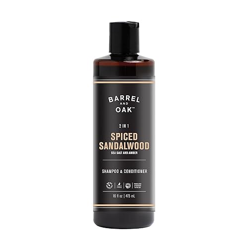 Barrel & Oak 2-in-1 Men's Shampoo and Conditioner, Cleanses Hair & Scalp, Multi-Use Hair Products for Men, Vegan Shampoo and Conditioner, Spiced Beauty & Personal Care Barrel & Oak