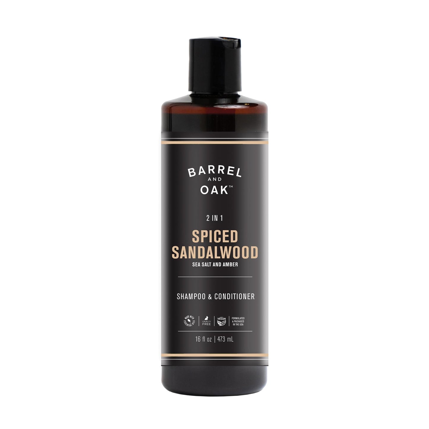 Barrel & Oak 2-in-1 Men's Shampoo and Conditioner, Cleanses Hair & Scalp, Multi-Use Hair Products for Men, Vegan Shampoo and Conditioner, Spiced Beauty & Personal Care Barrel & Oak